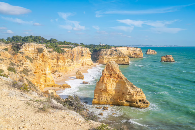 view of the algarve coastline from the seven hanging valleys trail, an incredible stop on a 10 days in portugal itinerary